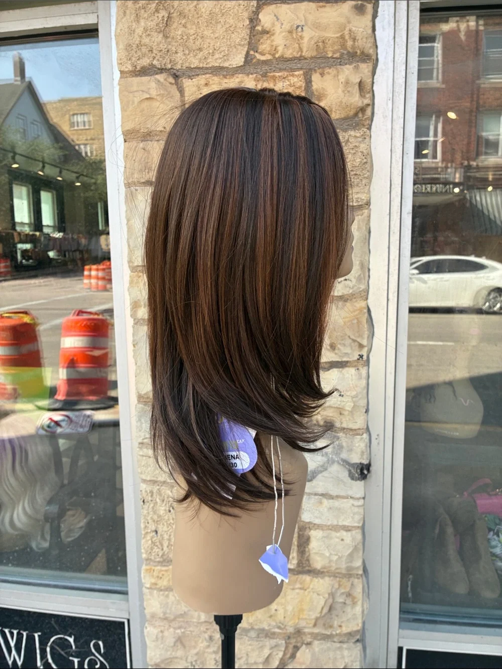 Brown Straight Layered Women's Wig - Sleek Natural Finish